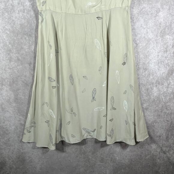 Alexandra Grecco Dress Womens 6 Green Silk Butterfly Print Fit & Flare fairy - Picture 3 of 9